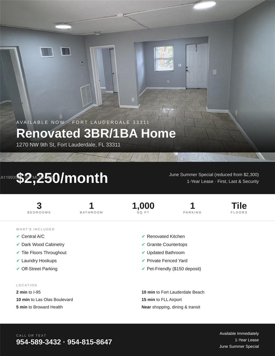 1270 NW 9th Street 12, Fort Lauderdale, FL 33311, Fort Lauderdale