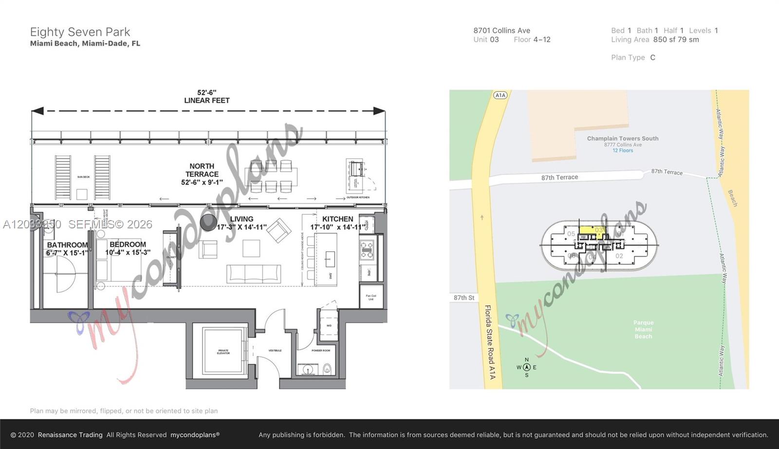 8701 Collins Avenue 803, Miami Beach, FL 33154, Miami Beach