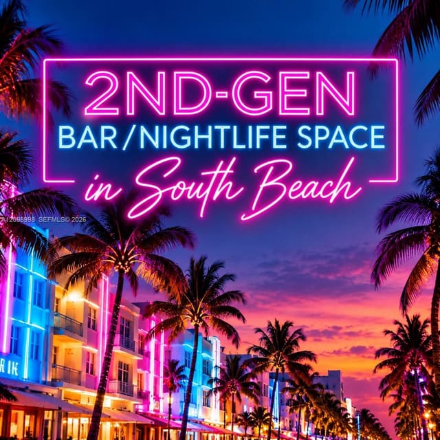 2nd-generation Bar/nightlife Space In South Beach, South Miami, FL 33139